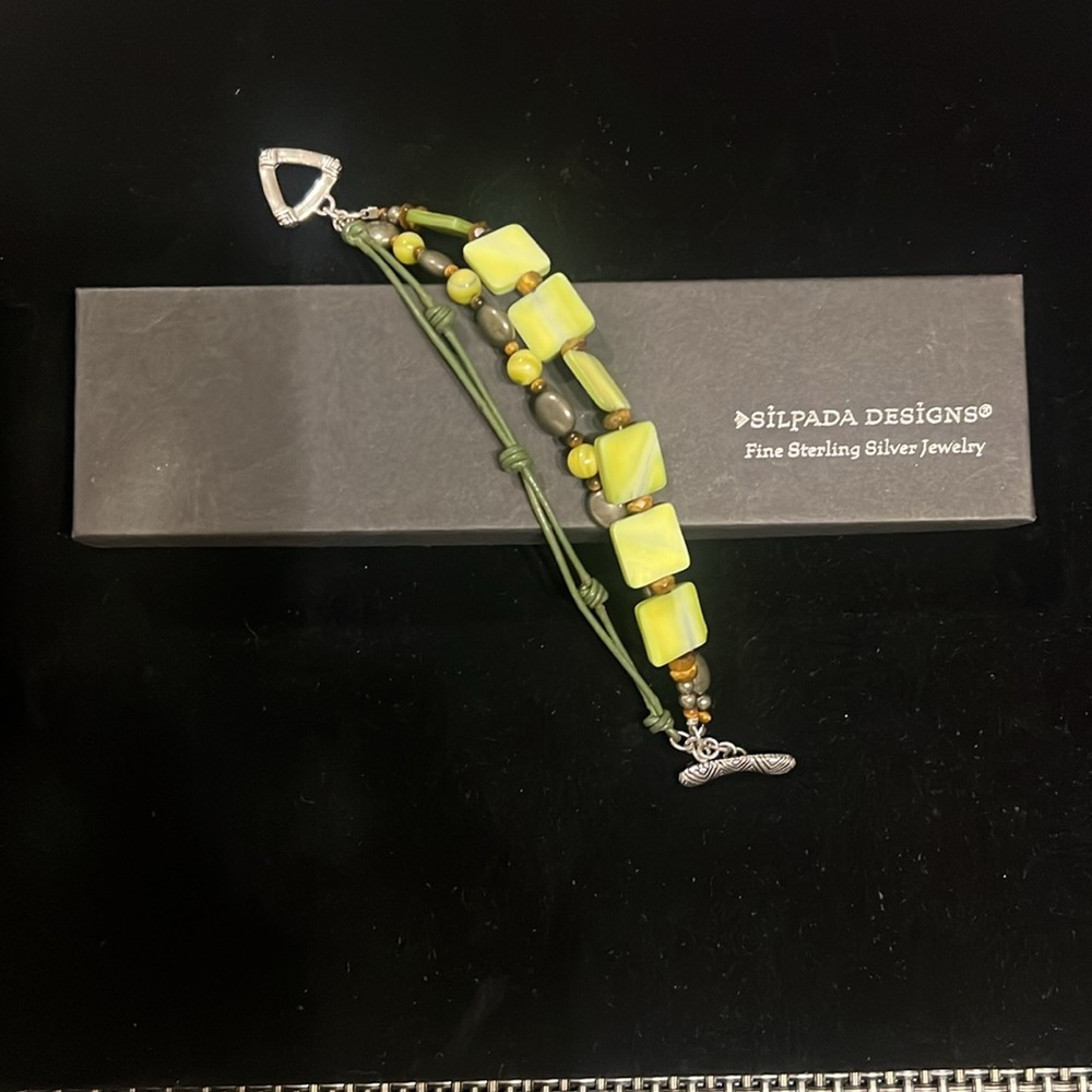 Silpada Green Mother of Pearl Bracelet